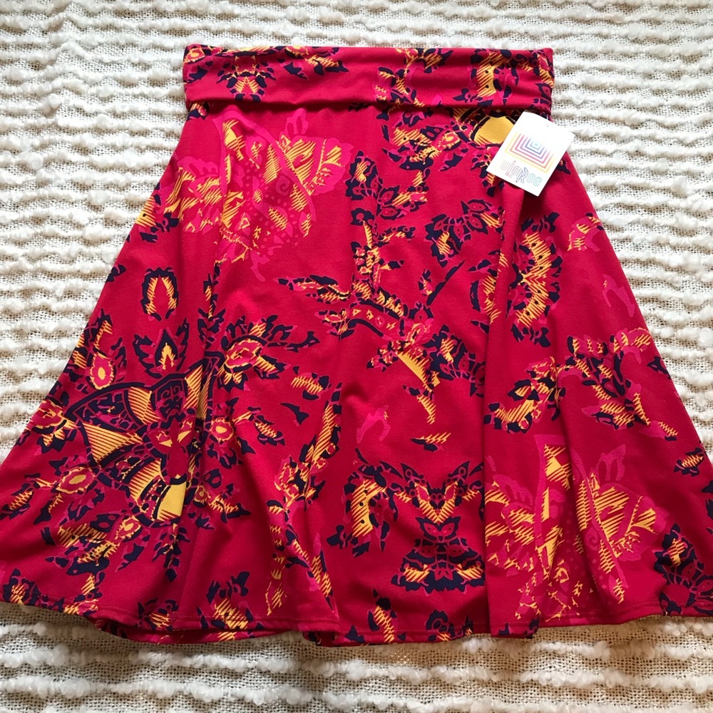 Lularoe Azure A-line Skirt Fire Phoenix Print XL